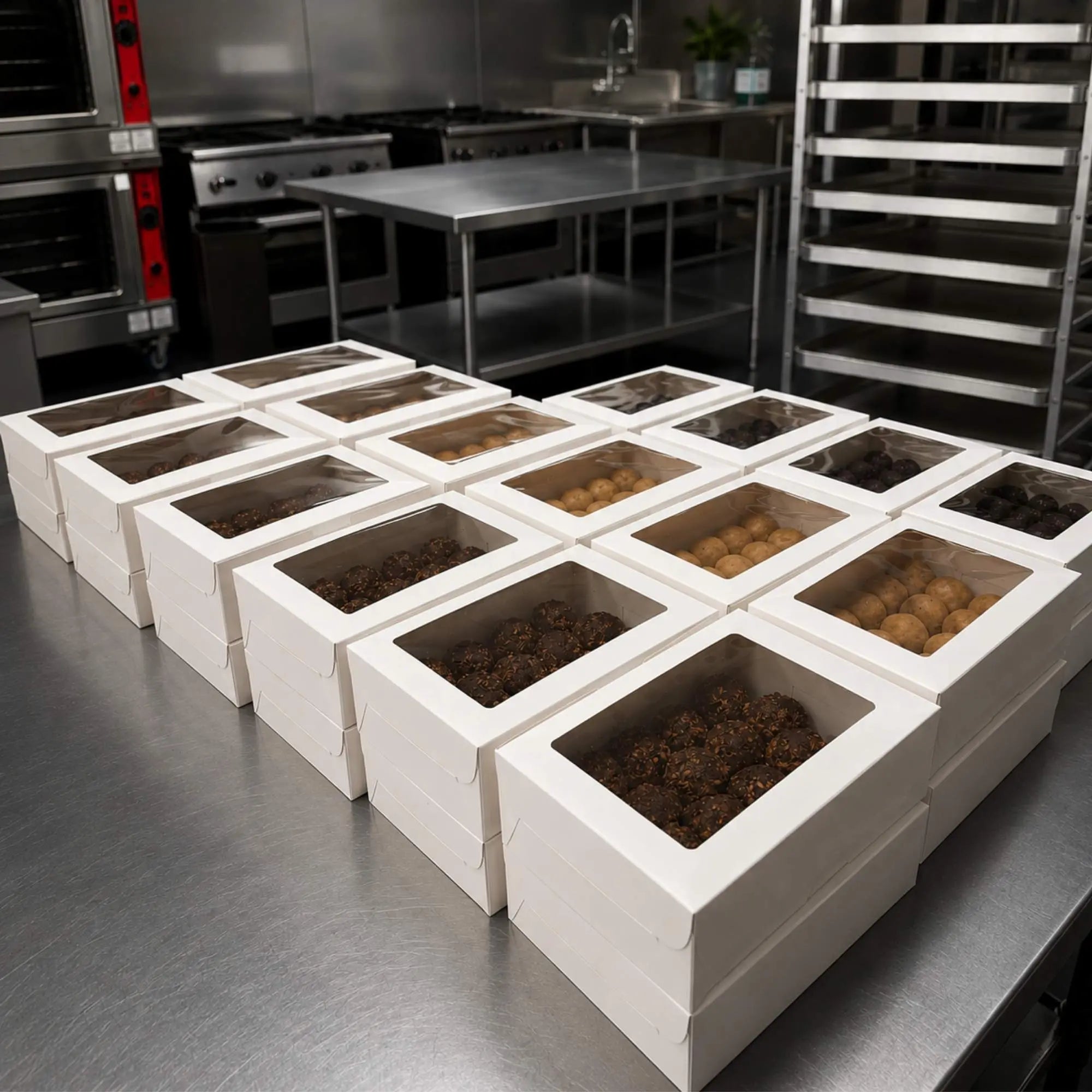 Bulk protein ball order prepared for an office or corporate event in Edmonton.