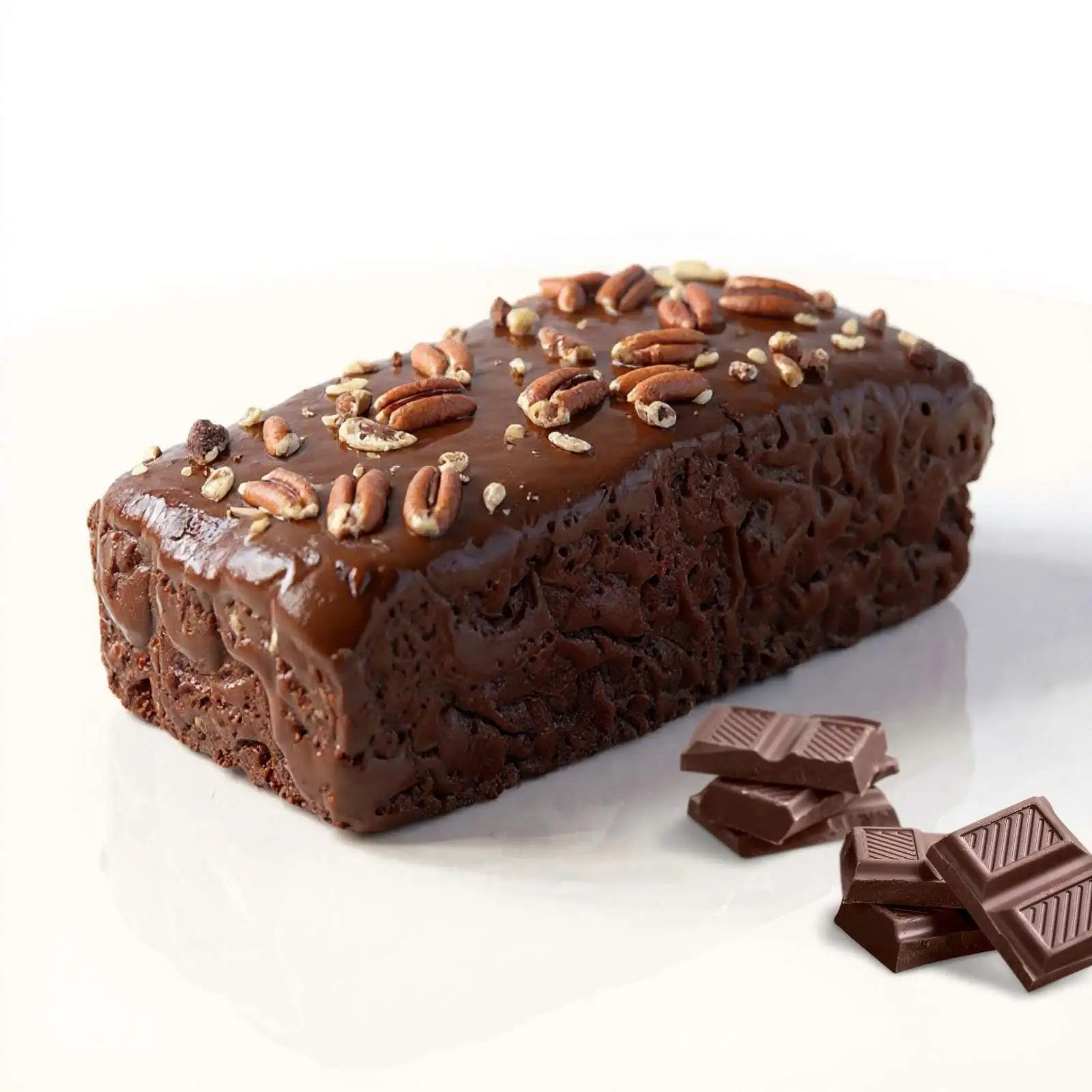 Emberly chocolate protein loaf with pecans and chocolate pieces