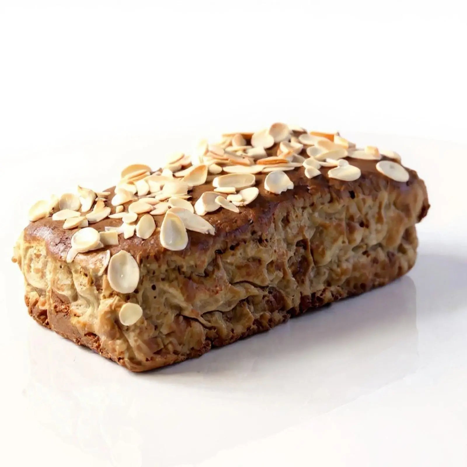 Emberly vanilla protein loaf with sliced almonds