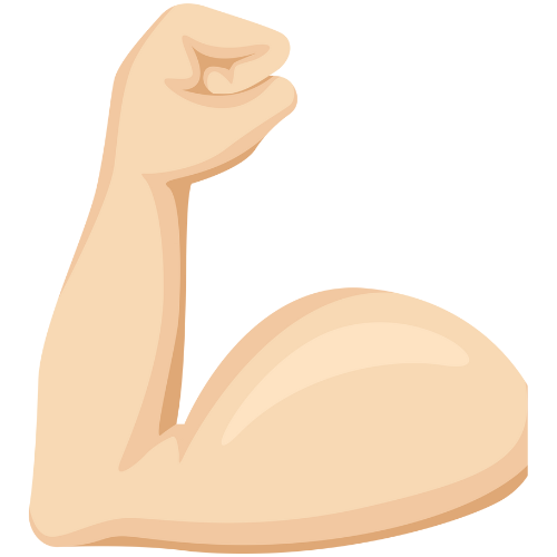 High protein icon with flexed bicep symbolizing strength
